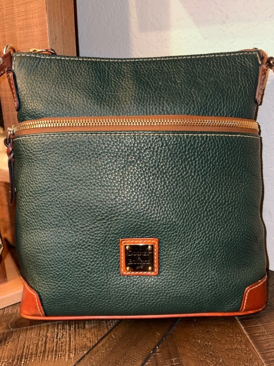 Dooney & Bourke Handbags - Dooney & Bourke Pebble Grain Leather Crossbody | Forest Green & British Tan